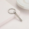 Personalized Engraved Bar Keychain Stainless Steel Four Side Coordinates Keyring Custom 3D Bar Key Chains Women Men Gift
