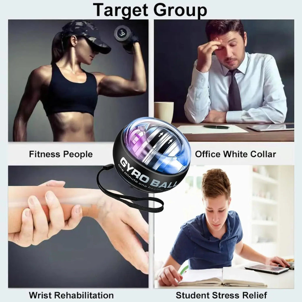 Wrist Power Hand Ball Auto-Start Grip Ball Strengthener Gyroscopic Arm Gyro Hand ball Home Fitness Forearm Exerciser ﻿