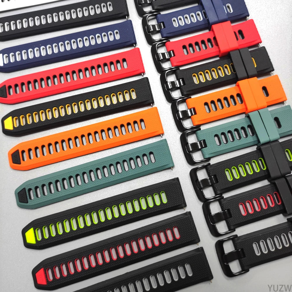 Sport Watch Straps 22mm For TicWatch Pro 3 Ultra LTE/GPS Smart Watches Band For huawei GT6 6Pro Women Man Soft Silicone Bracelet
