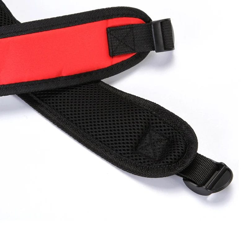 red and black padded camera strap with mesh backing and plastic buckles for dog carrier backpack breathable mesh small pet travel bag
