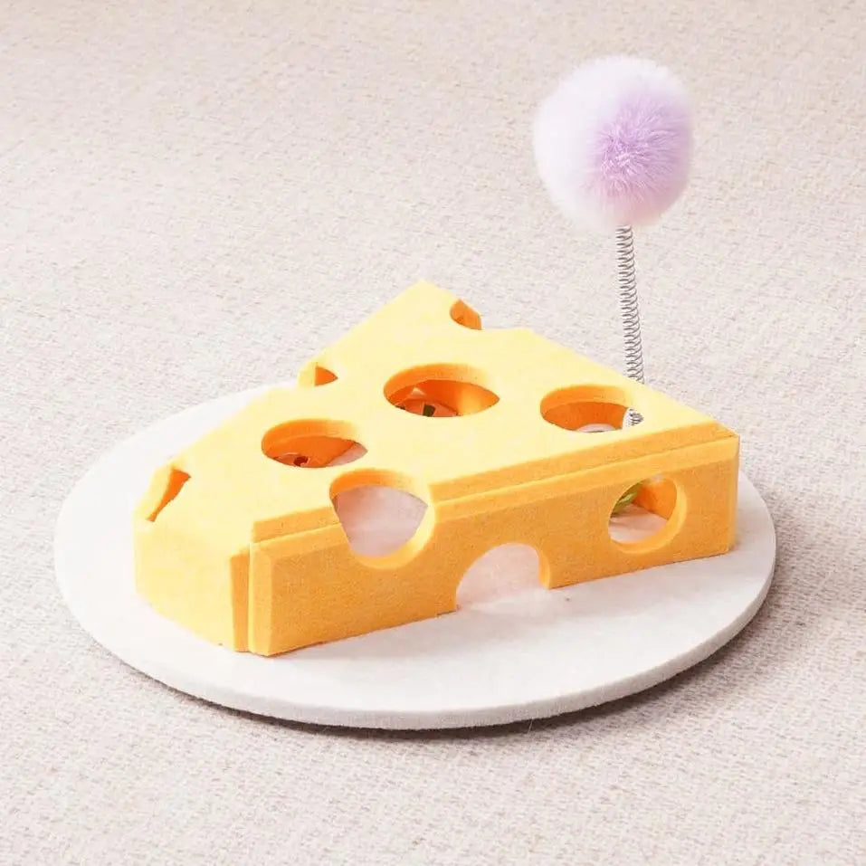 Cat Puzzle Toy with Spring Wand and Suction Cup Base