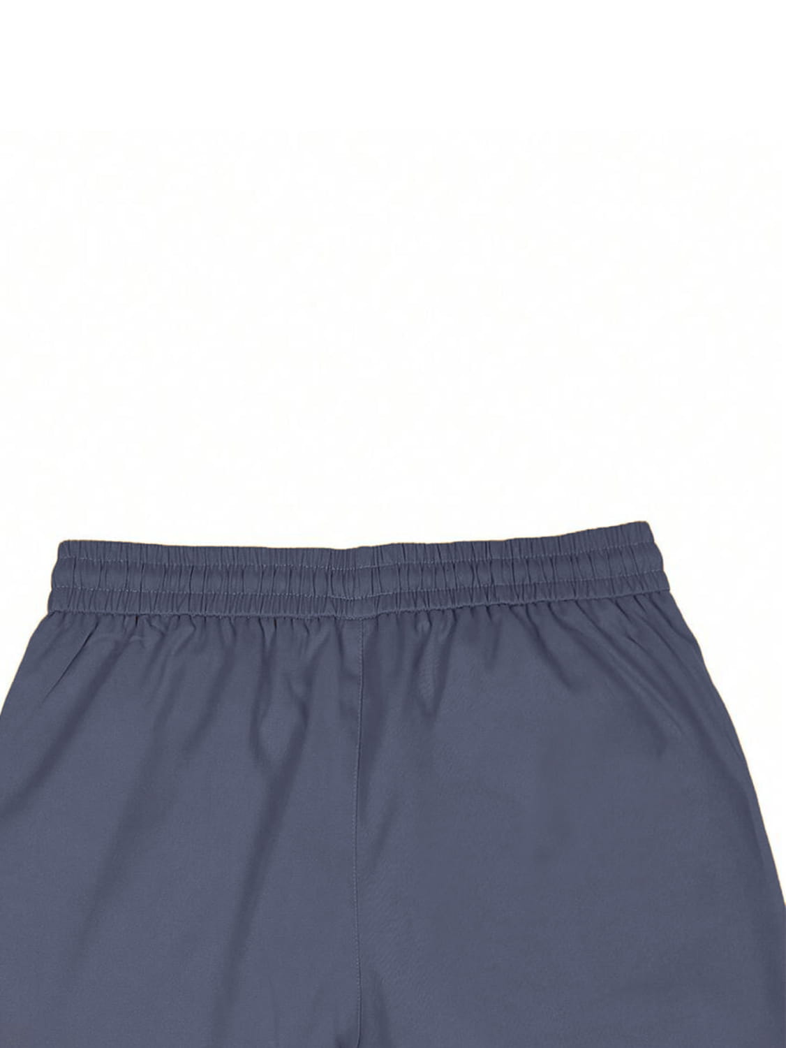 dark blue slim fit tapered jogger pants with elastic waistband and drawstring designed for athletic use