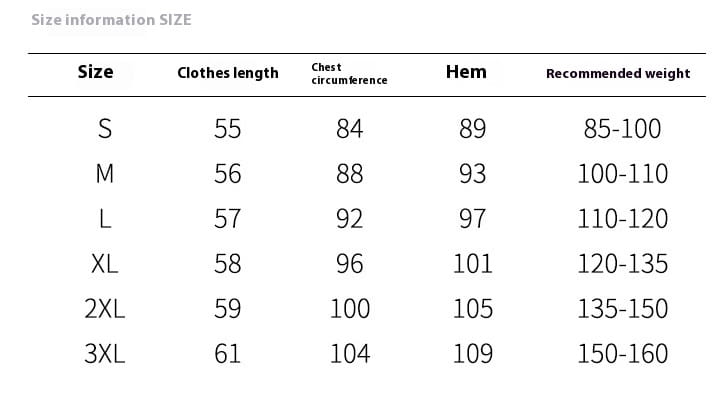 Size information chart for silky satin V-neck camisole top displaying measurements in centimeters across sizes S through 3XL.