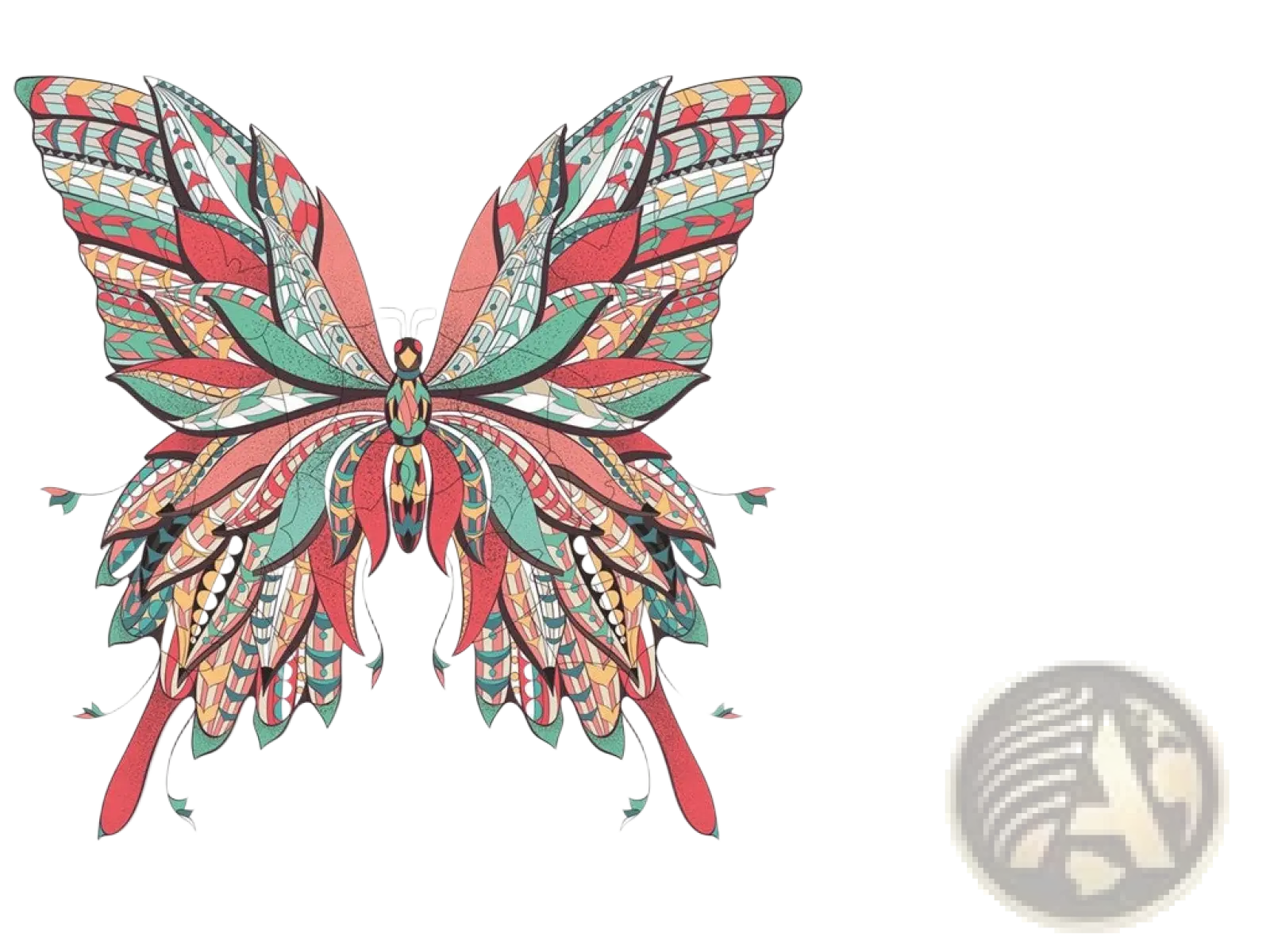 A3 animal puzzle craft hub zodiac and psychedelic art butterfly puzzle with vibrant red green and gold intricate patterns