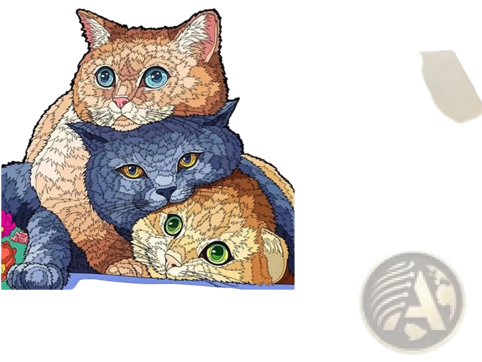 Beige cardboard box with crafthub logo containing an A3 animal puzzle featuring zodiac and psychedelic art designs