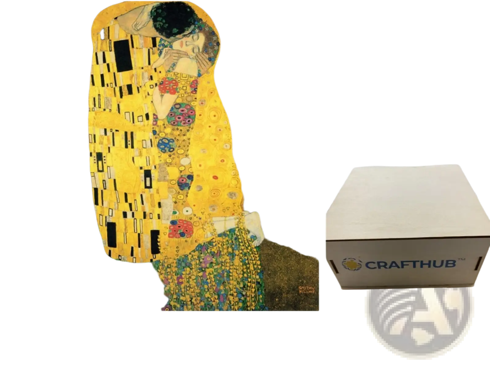 A3 animal puzzle craft hub zodiac and psychedelic art featuring klimt couple embracing with gold leaf and floral motifs