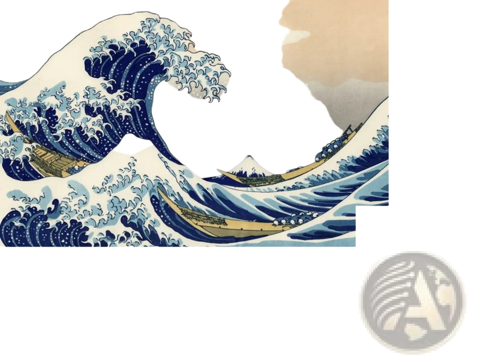 A3 animal puzzle craft hub zodiac desk mat featuring katsushika hokusai’s blue and white great wave off kanagawa design
