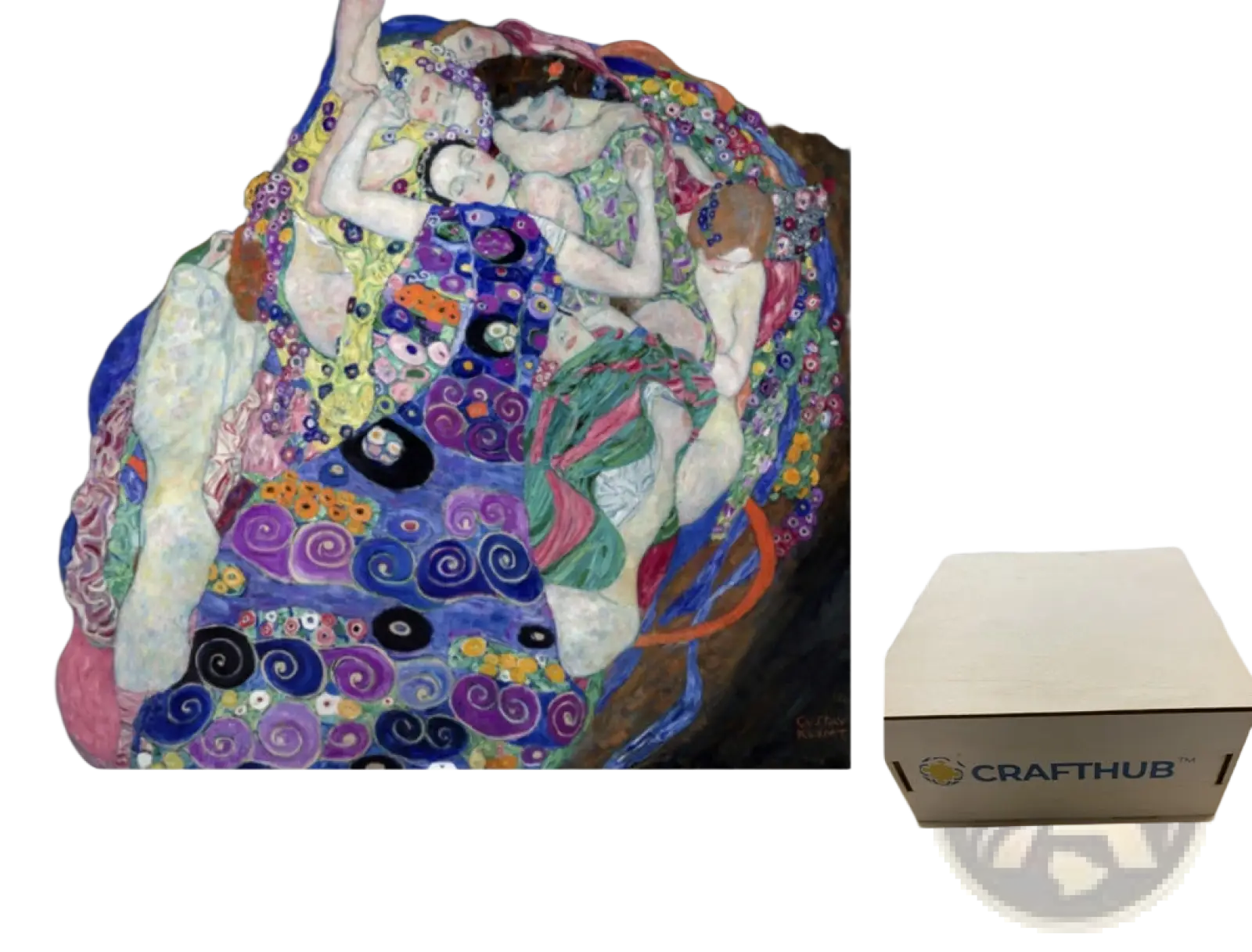 The crafthub beige cardboard box for A3 animal puzzle featuring colorful zodiac and psychedelic art painting