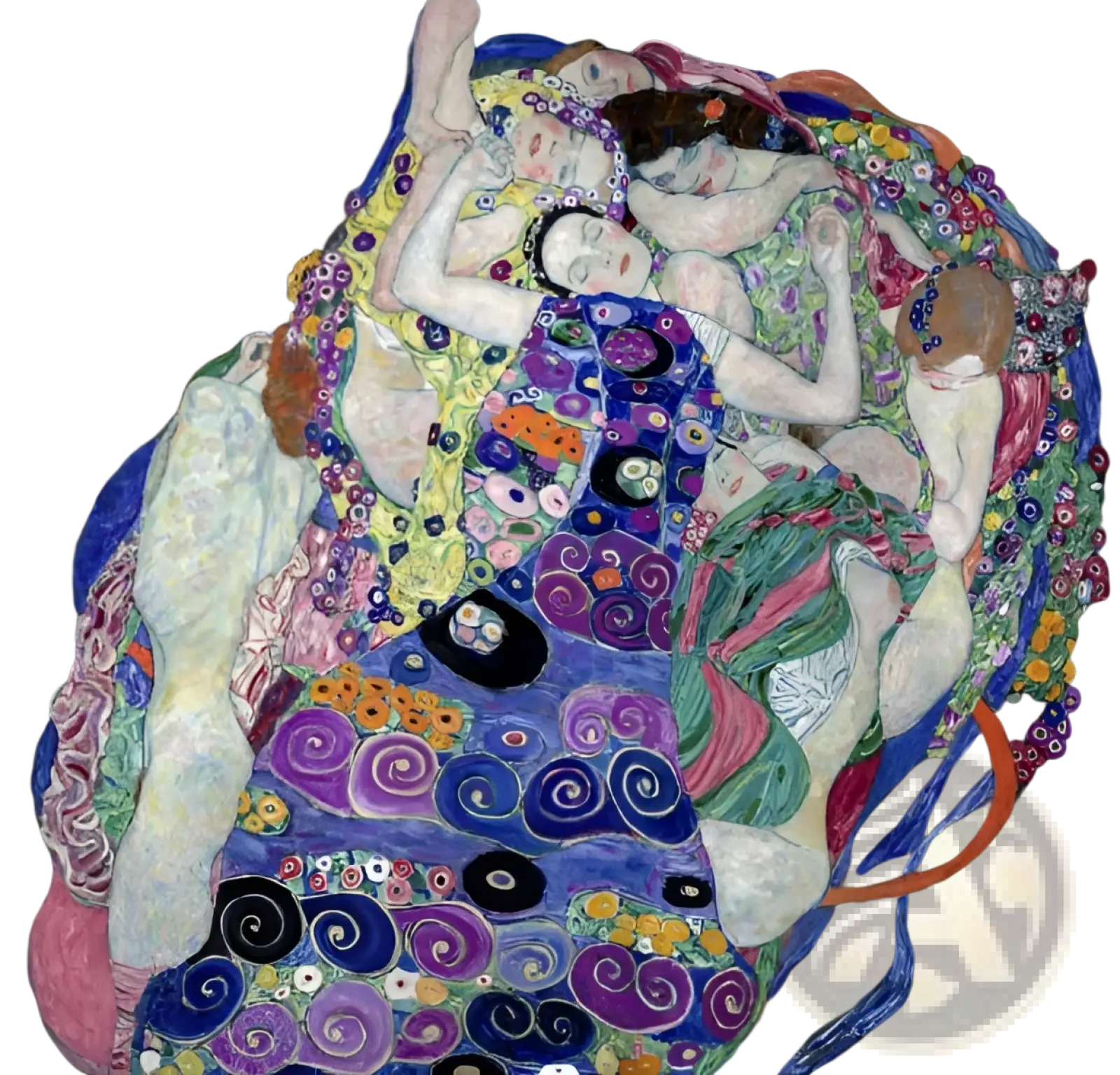 A3 animal puzzle craft hub zodiac and psychedelic art featuring vibrant swirling blue and purple floral patterned textile
