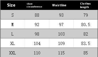 The image displays a size chart in centimeters for the waffle knit button front sleeveless pocket jumpsuit available in sizes S through XXL.