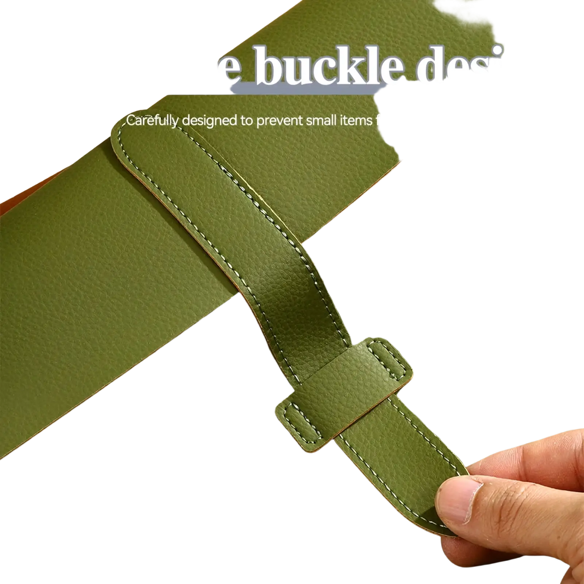 Olive green leather a4 document folder slim office organizer with exquisite buckle design clutch style
