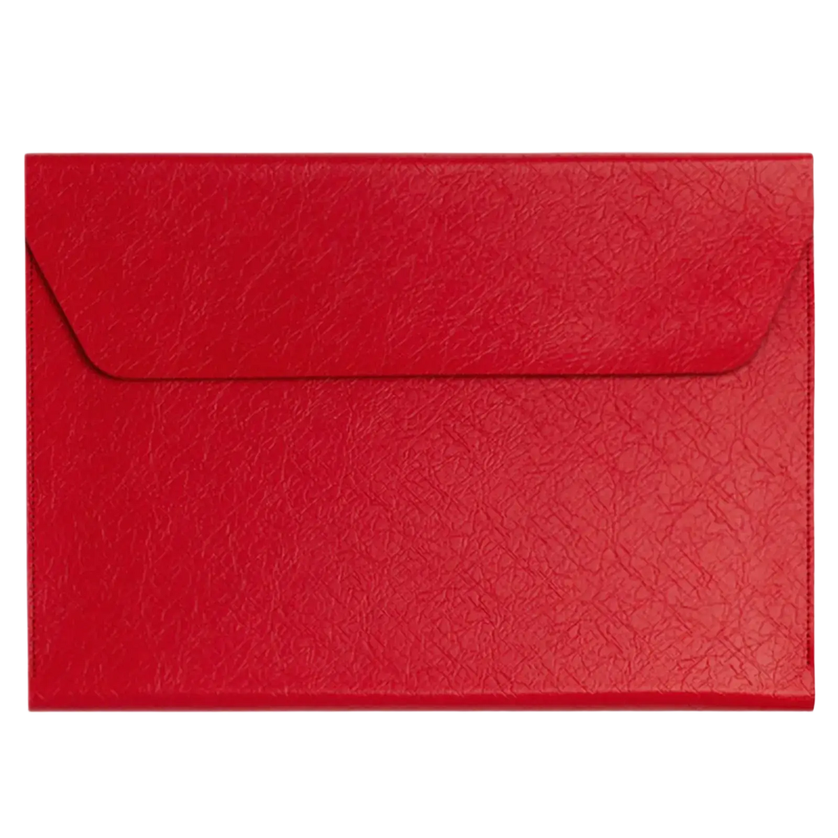 Red textured leather envelope with a flap in an a4 waterproof business document folder organizer