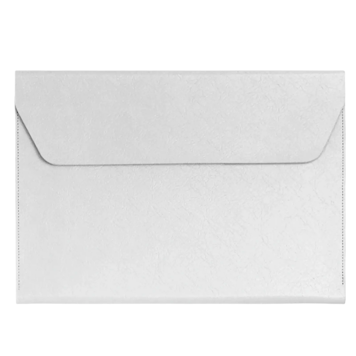 White textured leather a4 document folder with flap and stitched edges for waterproof business organization