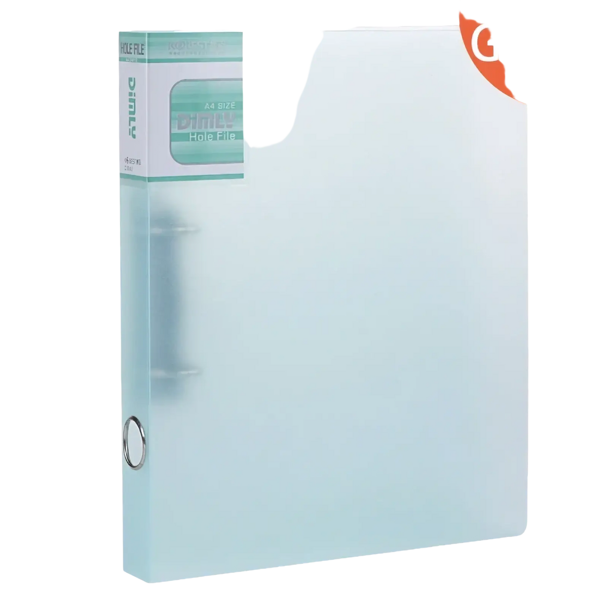 A4 pastel binder file folder transparent ring organizer in translucent green with silver metal ring and clear plastic cover