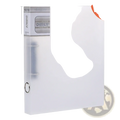 A4 pastel binder file folder with white plastic hole file, clear front cover, and silver metal ring binding
