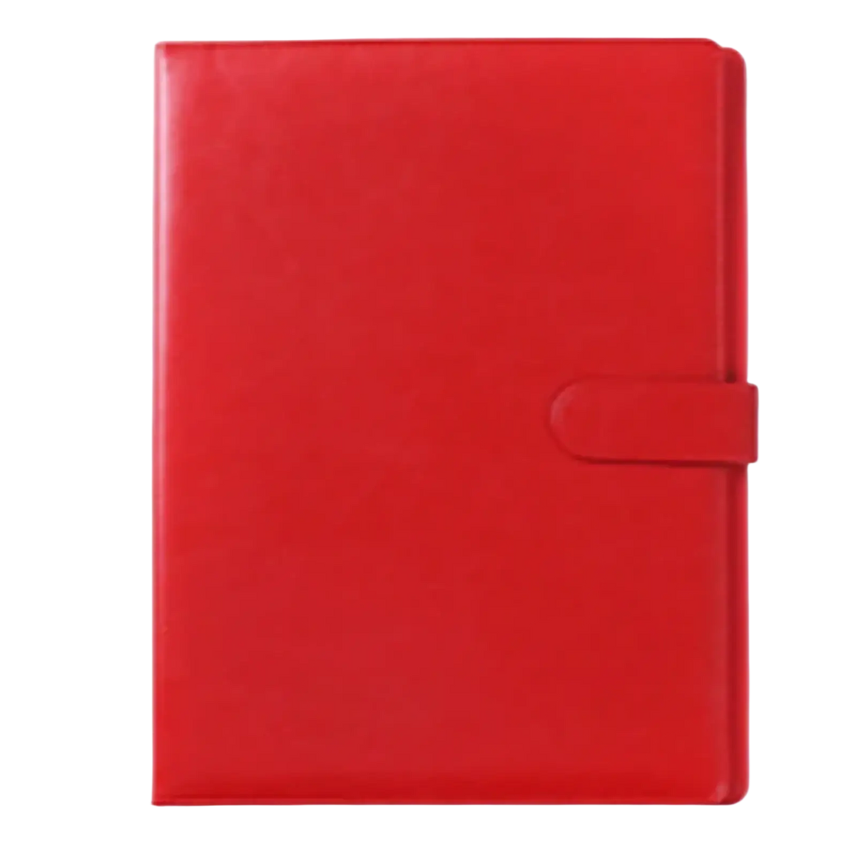 A4 pu leather business portfolio and document folder in red with a simple flap closure made of leather