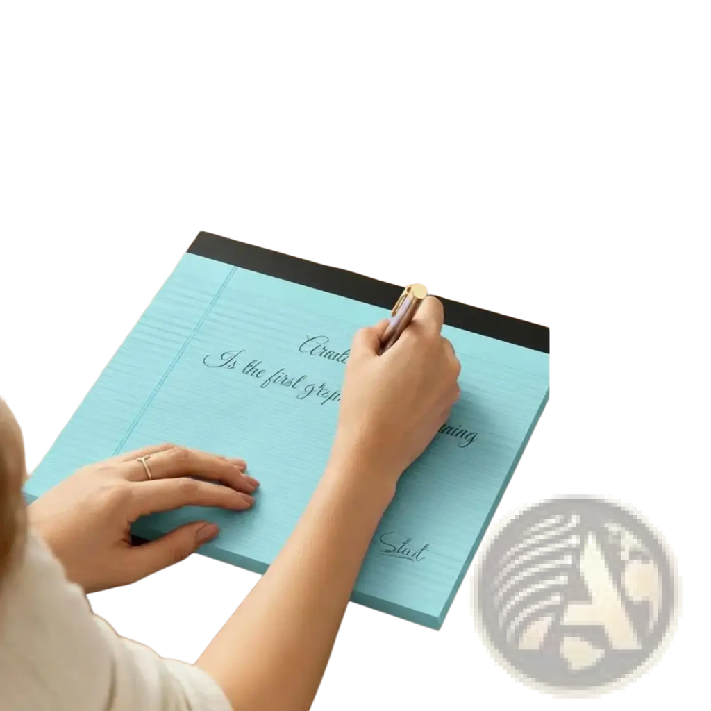 A5 lined colorful notepad with light blue pages black binding and smooth writing surface for note taking