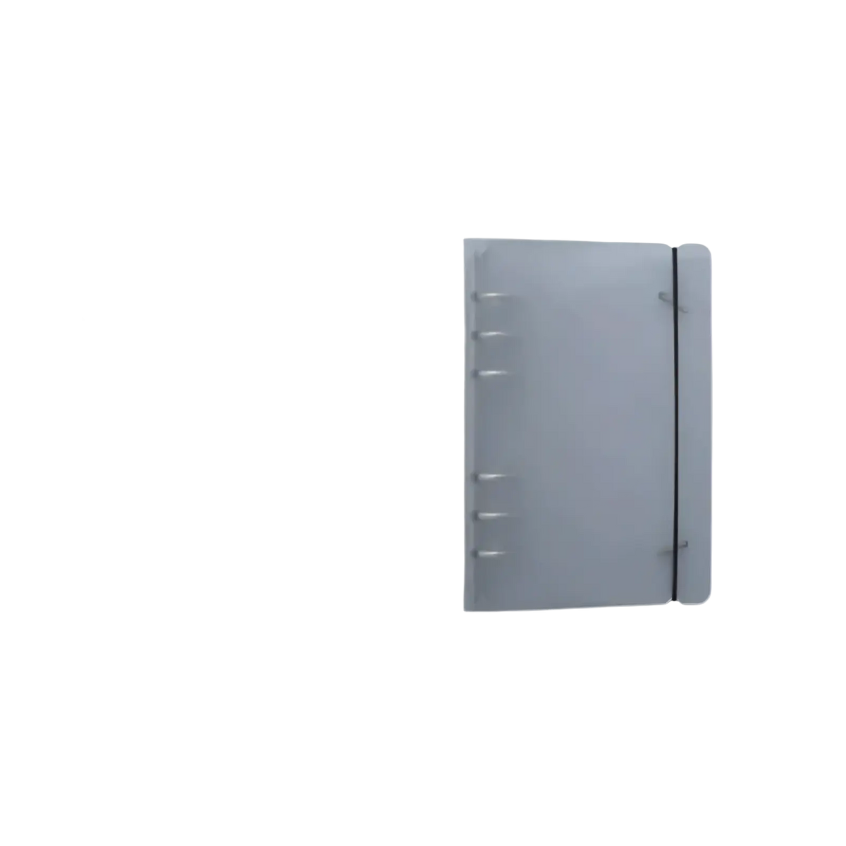Transparent A6 planner with six silver rings and black elastic band in A5 translucent loose leaf ring binder notebook