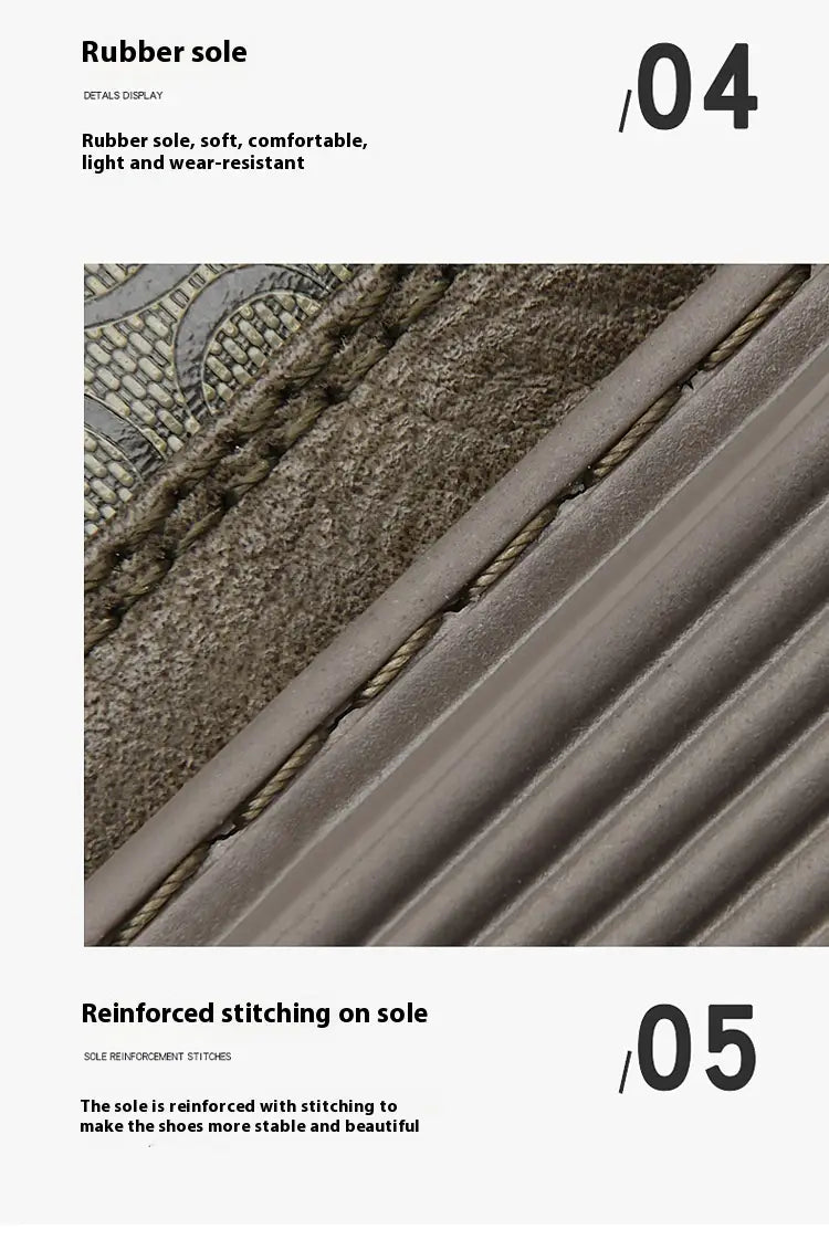 Les baskets en cuir pour hommes présentent une semelle épaisse décontractée sans lacets, en caoutchouc souple brun clair, avec des coutures renforcées le long de sa surface côtelée.
