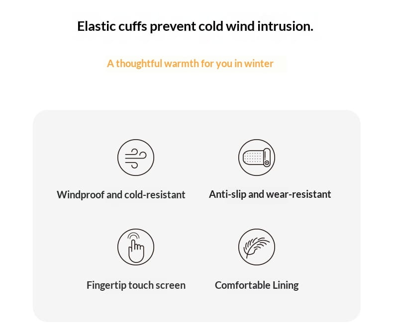 Gants thermiques d’hiver pour homme à l’aspect cachemire en couleur sombre, avec poignets élastiques, montrés depuis le côté arrière afin d’empêcher la pénétration du vent froid
