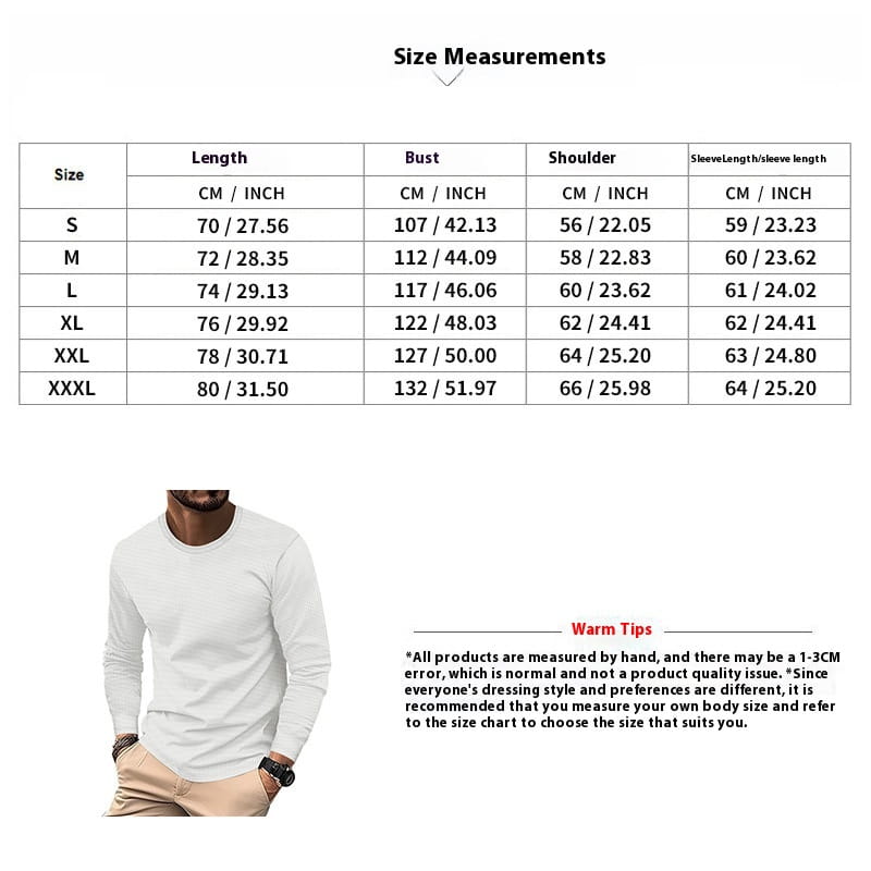 men’s white long sleeve waffle knit thermal pullover with a crew neck and textured fabric for warmth and comfort