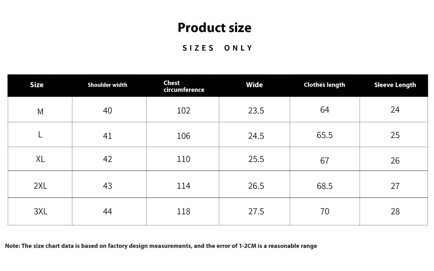 Product size chart for men knit stripe polo shirt showing measurements in centimeters for sizes m through 3xl.