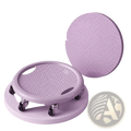 Purple upgraded six-wheel silent ab roller wheel with textured non-slip platform and chrome finished wheels for workout