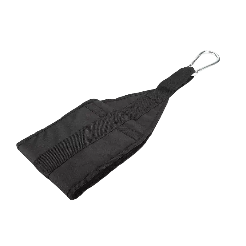 Black fabric ab sling straps heavy duty hanging leg raise straps with metal carabiner clip for secure attachment