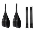 Black padded heavy duty ab sling straps with metal d-rings and reinforced stitching for hanging leg raises