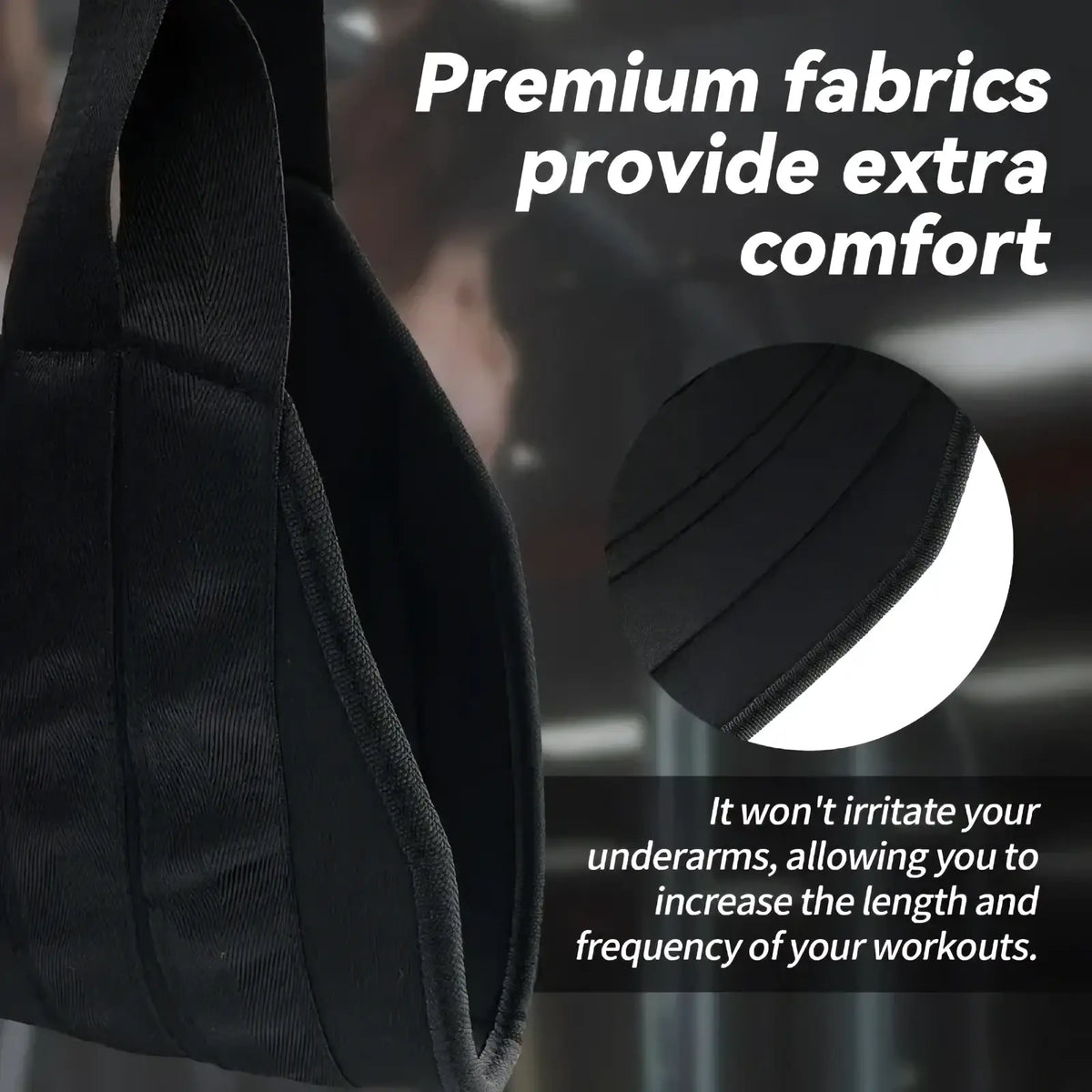 Black premium fabric shoulder strap for ab sling straps heavy duty suspension training belts for comfort and support