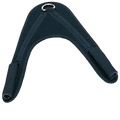 Black neoprene abdominal crunch straps gym attachment with silver metal d-ring for weightlifting harness use