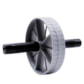 Gray and black abdominal exercise wheel silent ab roller with textured grip surface for core strengthening exercises
