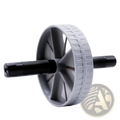 Gray and black abdominal exercise wheel silent ab roller with textured grip surface for core strengthening exercises