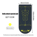 Black and yellow abdominal wheel mat non slip tpe fitness pad with molded contours for targeted abdominal exercises