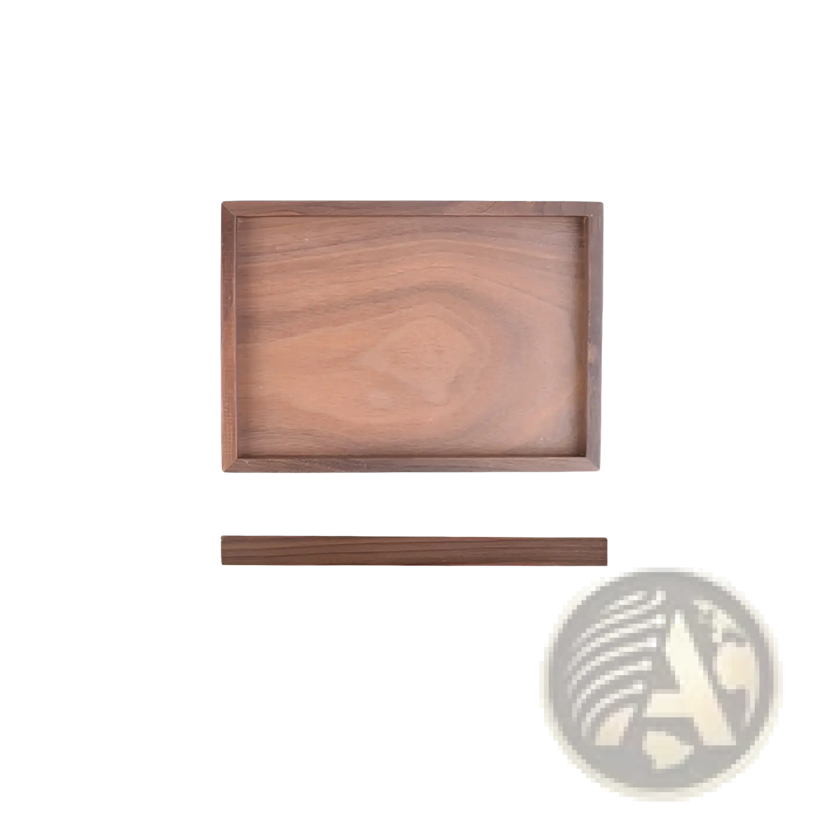 Acacia wood rectangular serving tray with a smooth natural finish and visible grain pattern hand polished