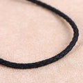Black braided leather cord necklace made of decorative rope for diy fashion projects and accessories