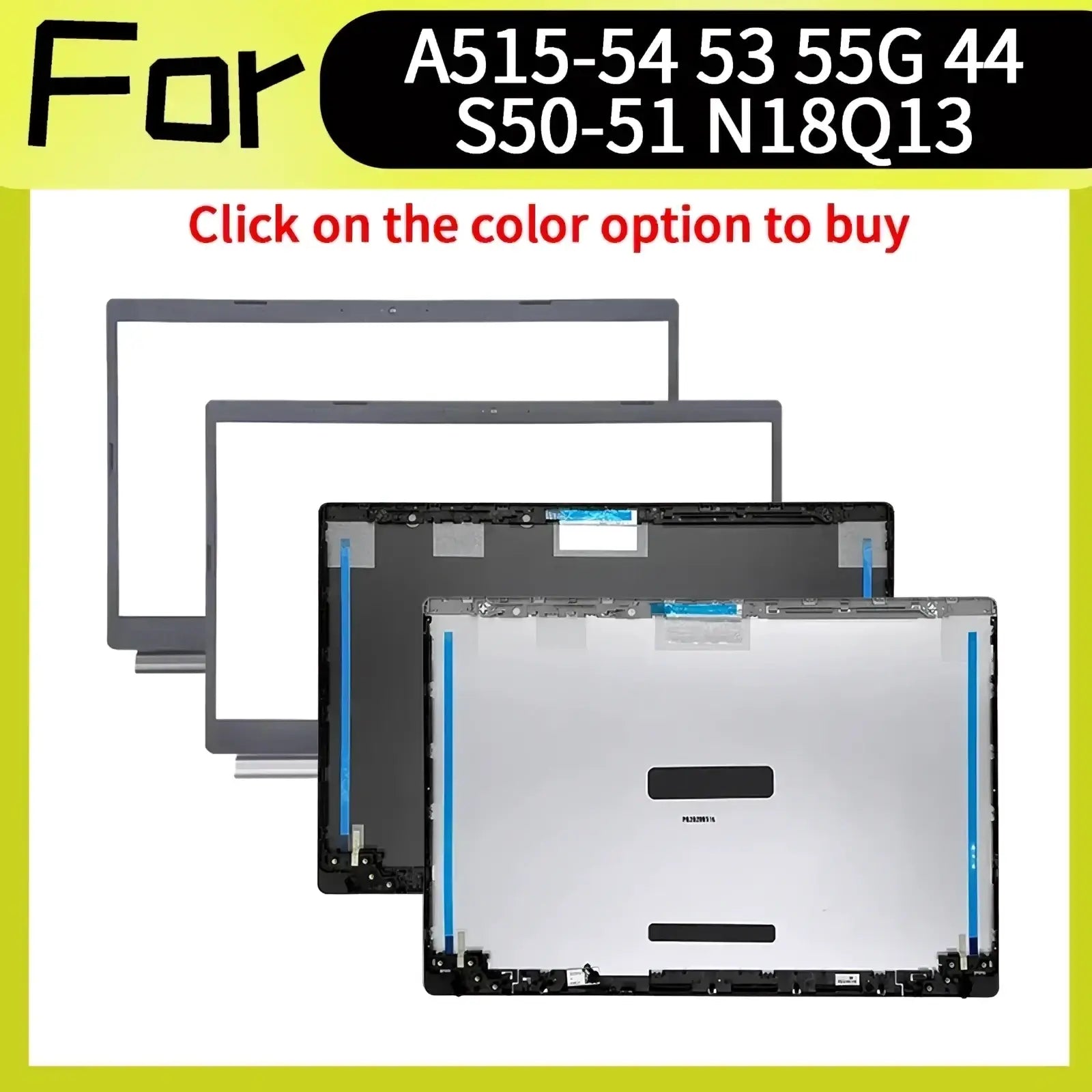 Gray laptop screen bezel frame for acer aspire 5 a515 replacement compatible with a515-54 53 and s50-51 models