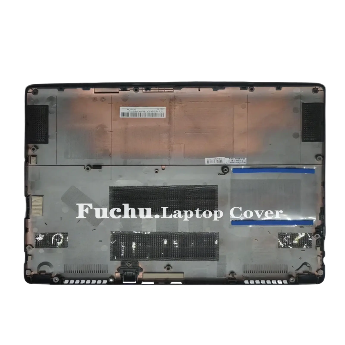 Black plastic bottom case replacement cover for acer aspire v5 with metallic heat sink panels and ventilation grilles back side