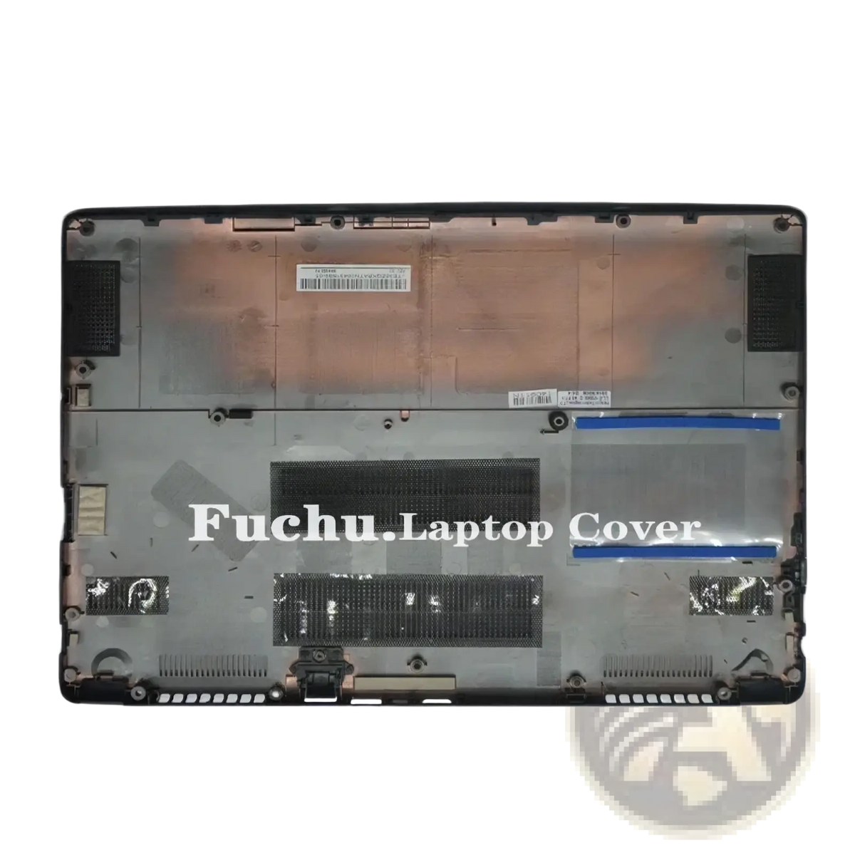Black plastic bottom case replacement cover for acer aspire v5 with metallic heat sink panels and ventilation grilles back side