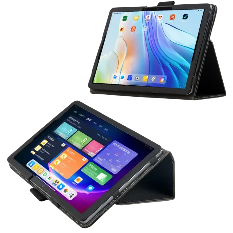 Black leather-style tablet case with built-in stand for acer iconia tab p10 providing sturdy hands-free use