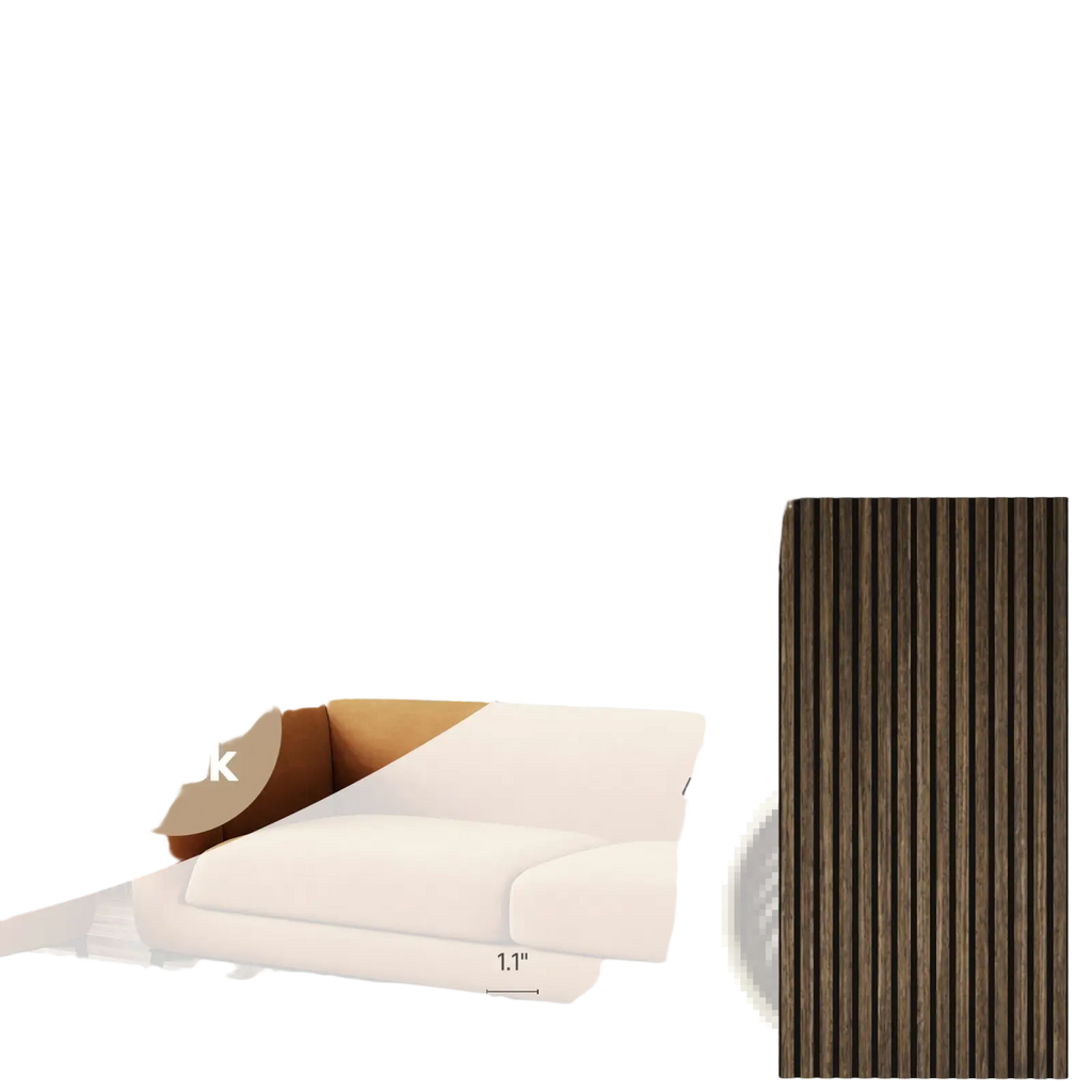 Dark brown walnut acoustic wood slat wall panels 4 pack vertical wooden panel accent for interior decor