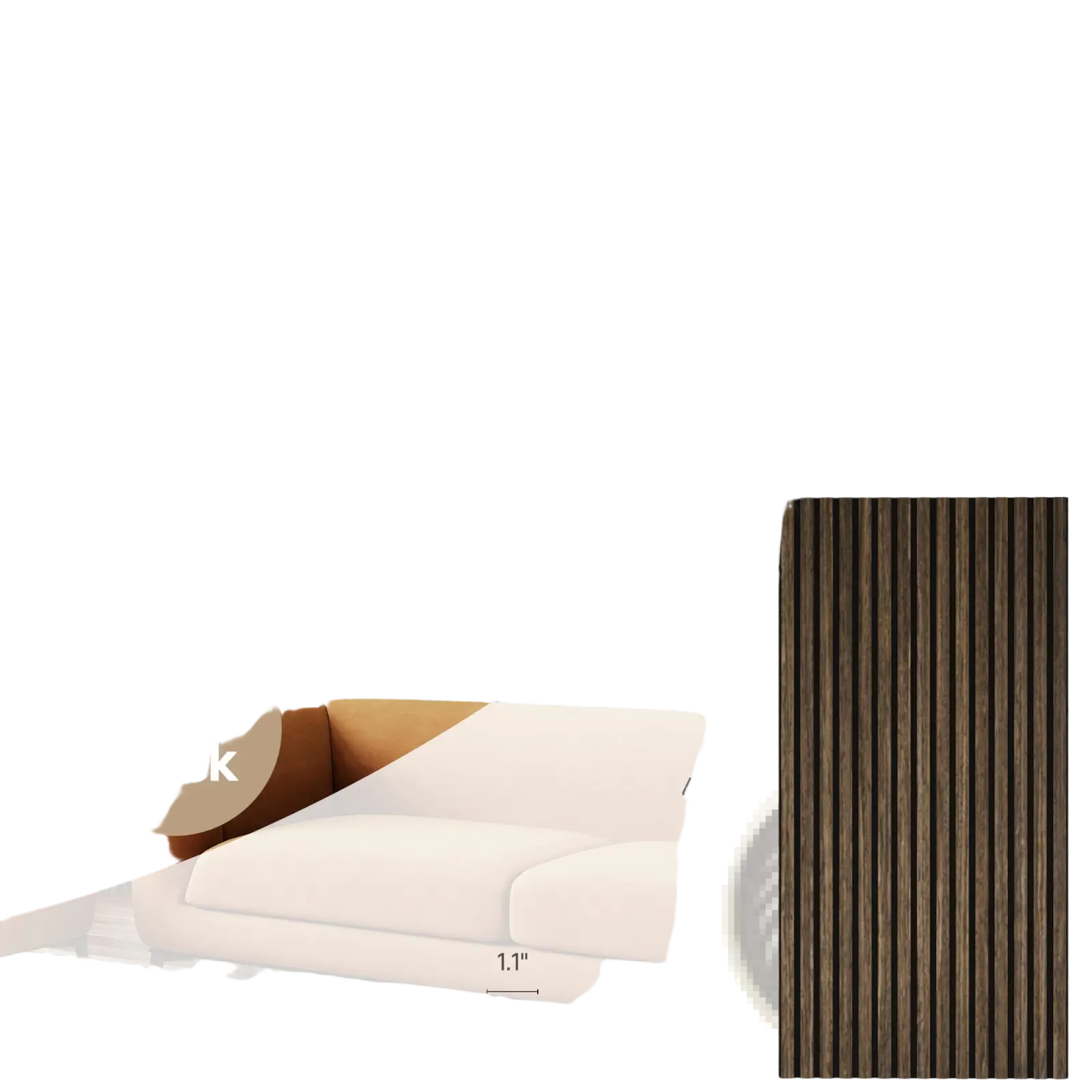 Dark brown walnut acoustic wood slat wall panels 4 pack vertical wooden panel accent for interior decor