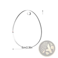 Silver oval-shaped acrylic pendant with a hole for hanging from acrylic Easter egg blank ornaments 30 50 pcs set
