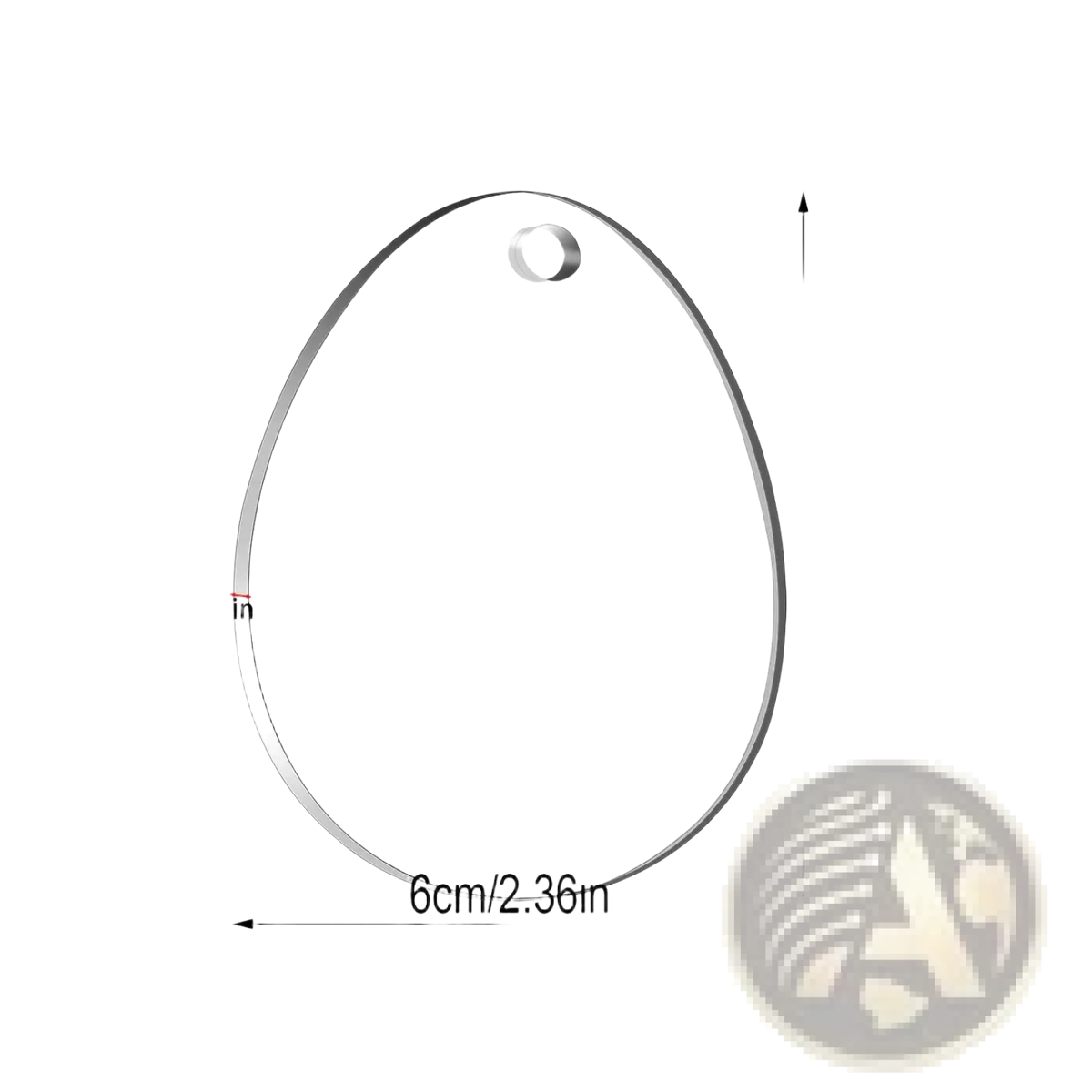 Silver oval-shaped acrylic pendant with a hole for hanging from acrylic Easter egg blank ornaments 30 50 pcs set