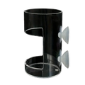Clear acrylic floating fish feeder ring with two white suction cups on the side for aquarium use