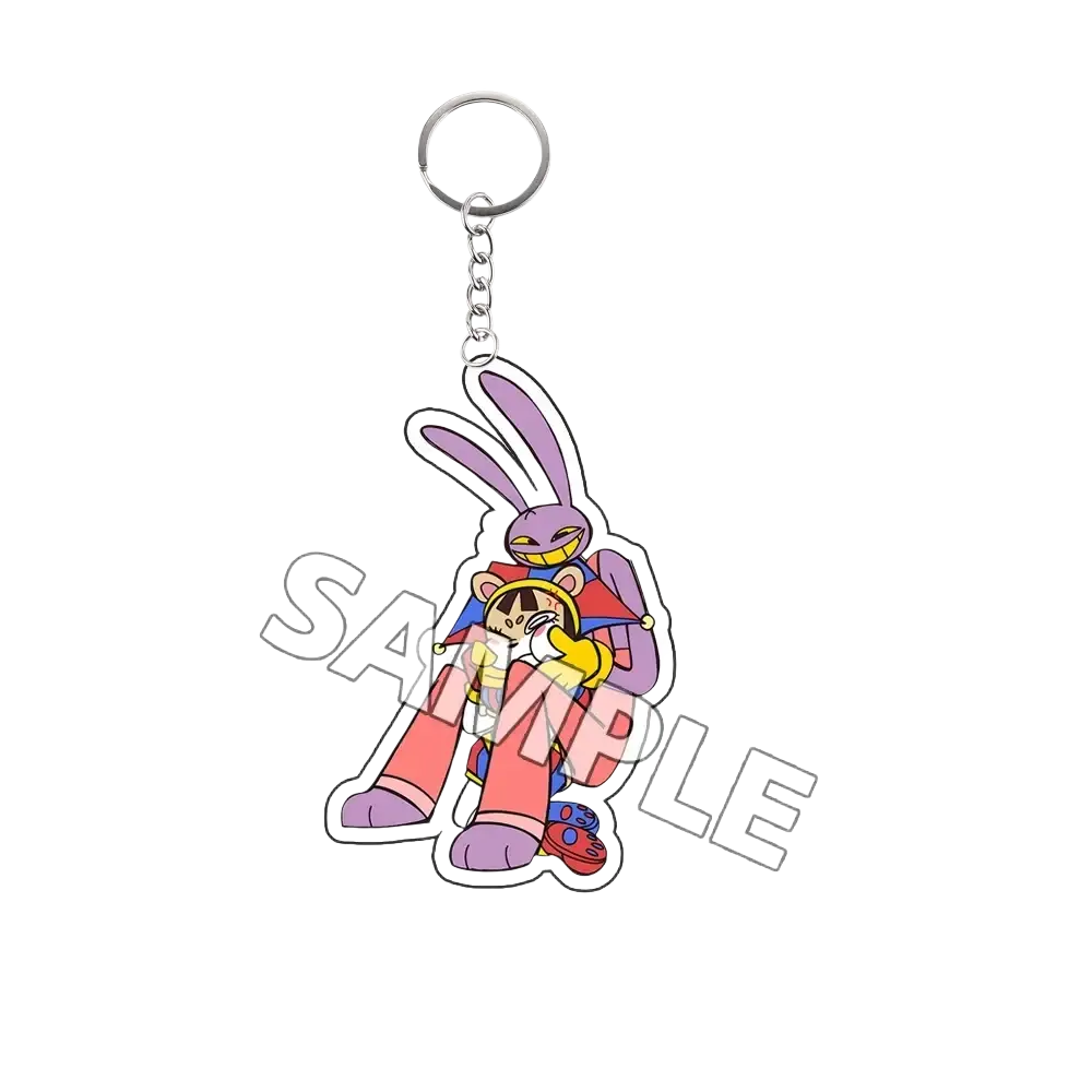 Purple acrylic keychain tadc cartoon character finished goods featuring a glossy rabbit-shaped design with vibrant colors