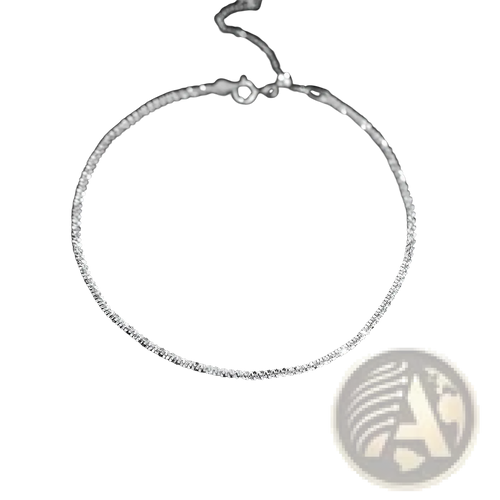 A delicate adjustable 925 silver sparkling crystal anklet with a fine chain and tiny embedded crystals catching light