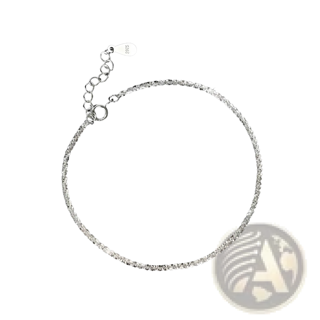 Adjustable 925 silver sparkling crystal bracelet and anklet set with clear crystals and an adjustable chain clasp