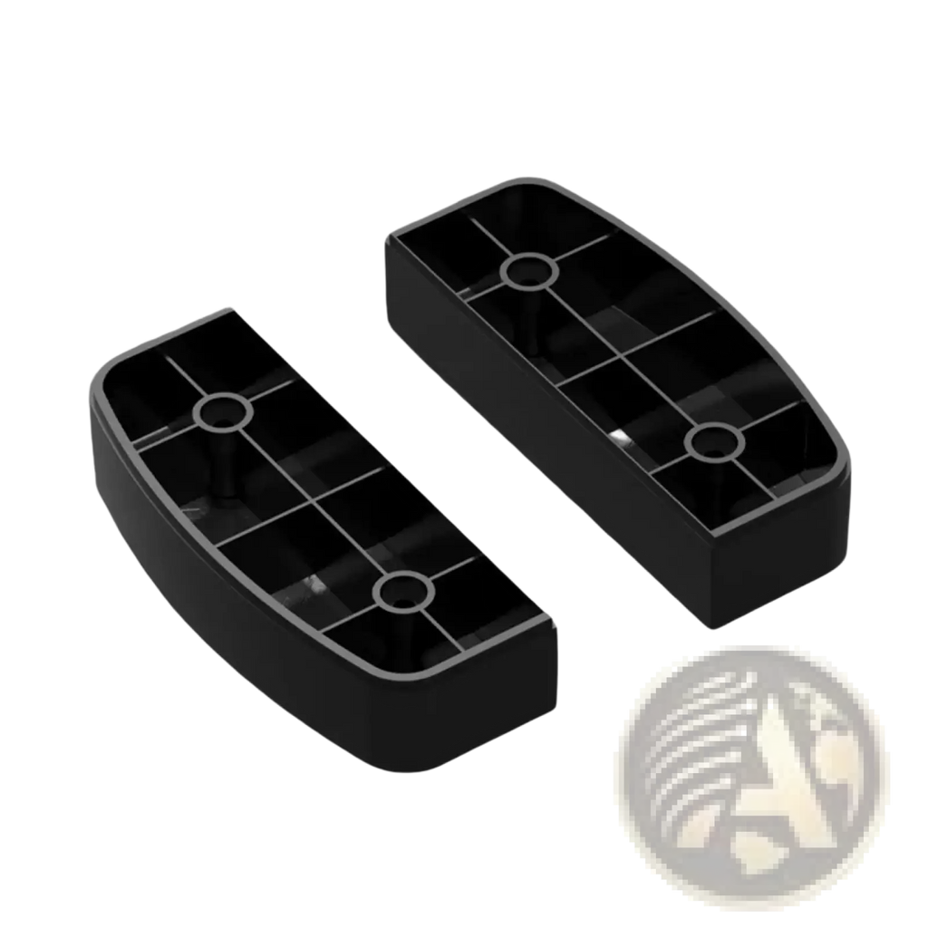 Black plastic furniture leg pads with curved rectangular design and grid structure for adjustable aerobic fitness stepper 200kg load