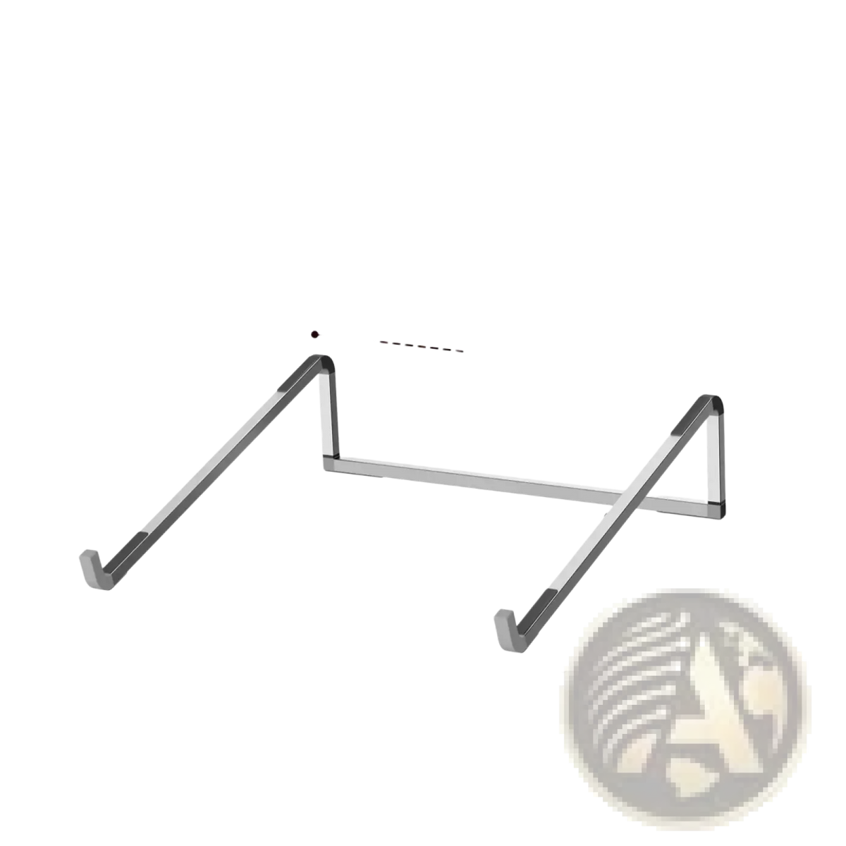 Adjustable aluminum laptop stand in silver with sleek minimalist design and ergonomic foldable holder for optimal screen positioning